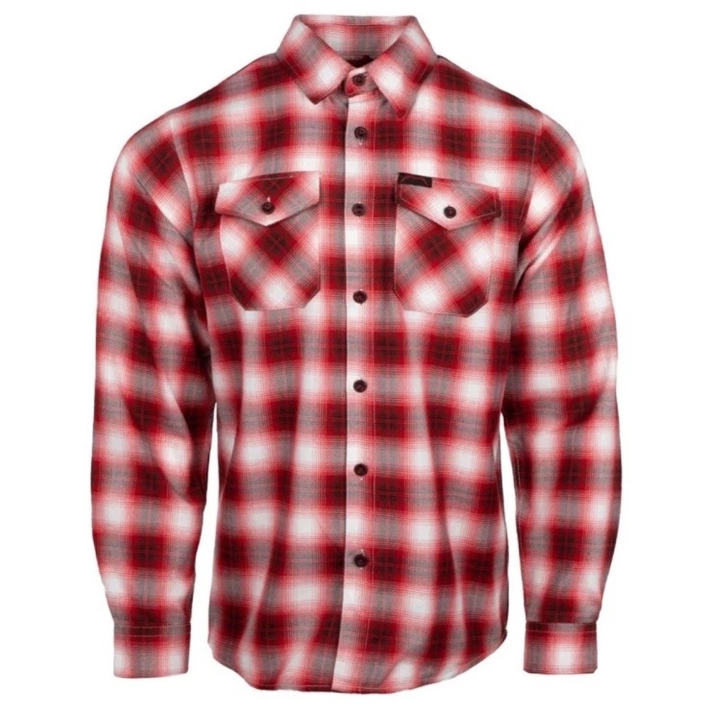 L - Dixxon Tall Flannel Shirt Metallica Kill 'Em All Red Plaid Button Down